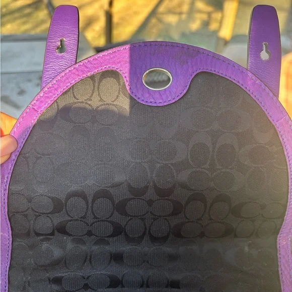 COACH Bleecker Mini Brooklyn Messenger & Matching Wristlet Set – Loganberry - Picture 11 of 13